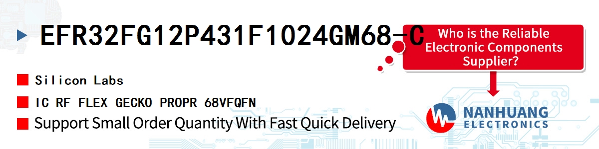 EFR32FG12P431F1024GM68-C Silicon Labs IC RF FLEX GECKO PROPR 68VFQFN