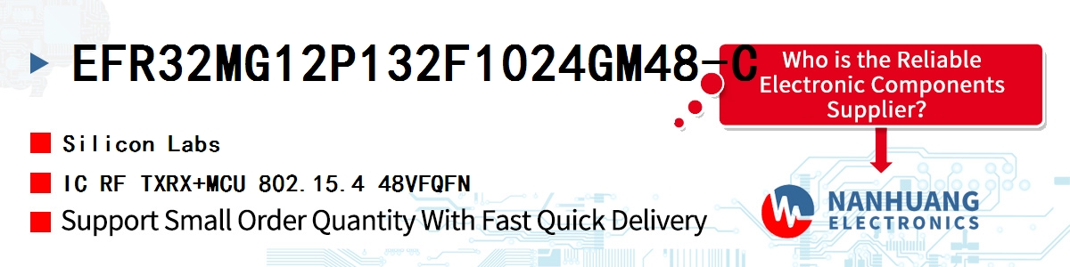 EFR32MG12P132F1024GM48-C Silicon Labs IC RF TXRX+MCU 802.15.4 48VFQFN