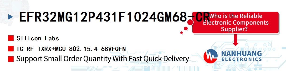 EFR32MG12P431F1024GM68-CR Silicon Labs IC RF TXRX+MCU 802.15.4 68VFQFN