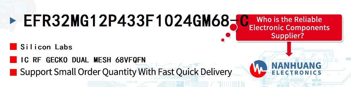 EFR32MG12P433F1024GM68-C Silicon Labs IC RF GECKO DUAL MESH 68VFQFN