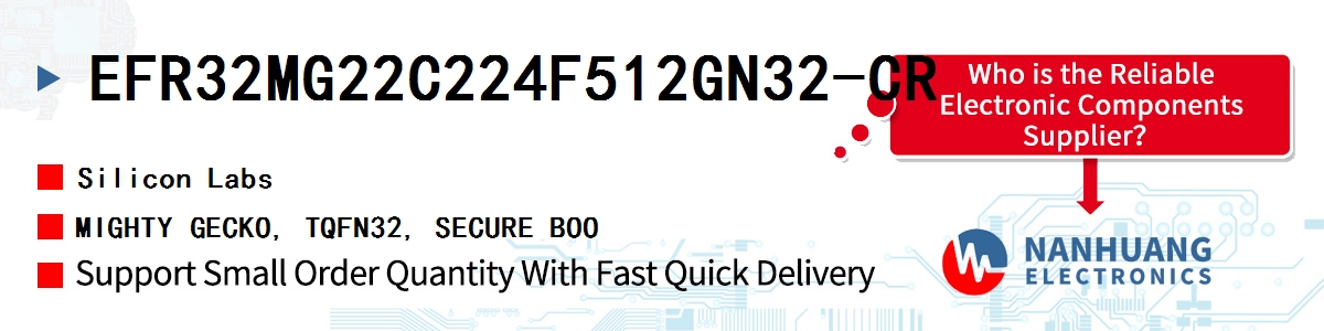 EFR32MG22C224F512GN32-CR Silicon Labs MIGHTY GECKO, TQFN32, SECURE BOO