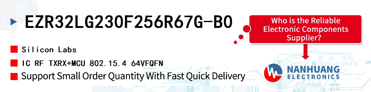 EZR32LG230F256R67G-B0 Silicon Labs IC RF TXRX+MCU 802.15.4 64VFQFN