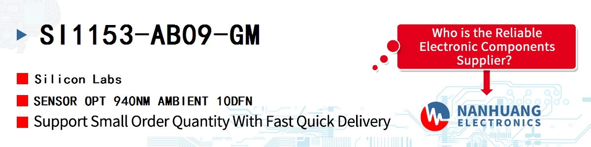 SI1153-AB09-GM Silicon Labs SENSOR OPT 940NM AMBIENT 10DFN