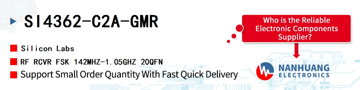 SI4362-C2A-GMR Silicon Labs RF RCVR FSK 142MHZ-1.05GHZ 20QFN