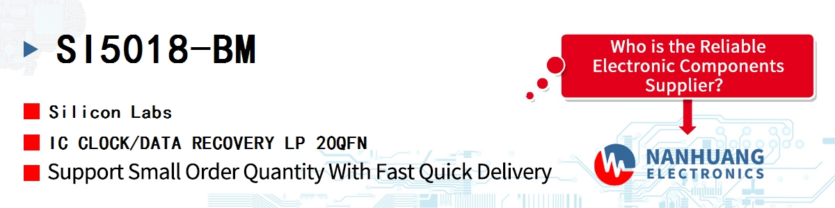 SI5018-BM Silicon Labs IC CLOCK/DATA RECOVERY LP 20QFN