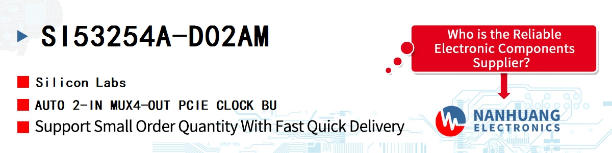 SI53254A-D02AM Silicon Labs AUTO 2-IN MUX4-OUT PCIE CLOCK BU