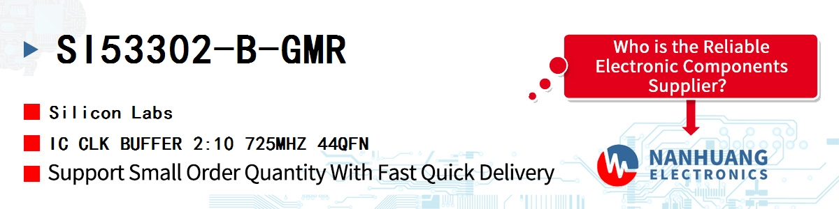 SI53302-B-GMR Silicon Labs IC CLK BUFFER 2:10 725MHZ 44QFN