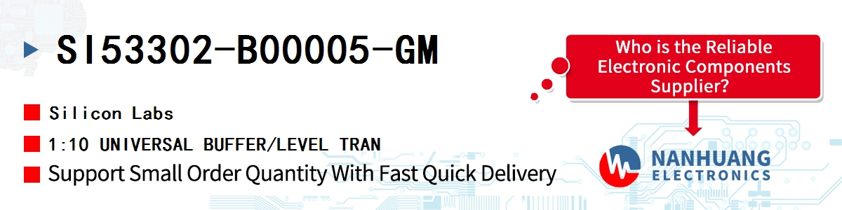 SI53302-B00005-GM Silicon Labs 1:10 UNIVERSAL BUFFER/LEVEL TRAN