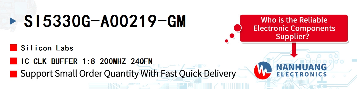 SI5330G-A00219-GM Silicon Labs IC CLK BUFFER 1:8 200MHZ 24QFN