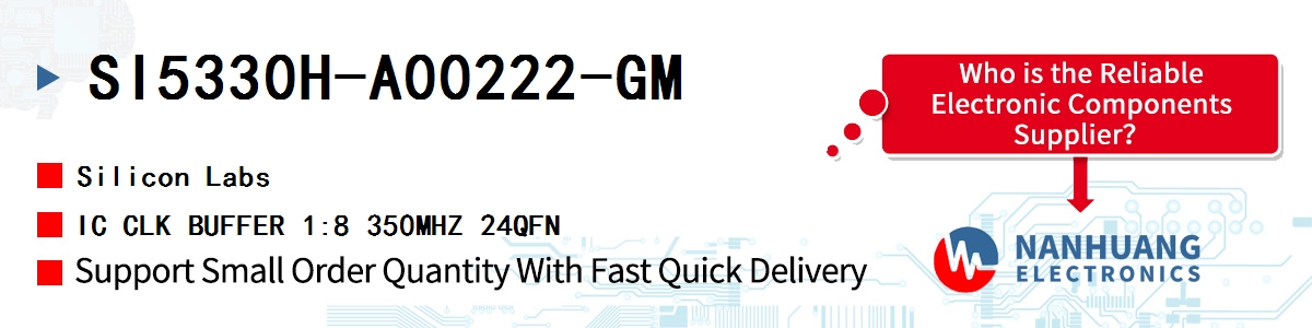 SI5330H-A00222-GM Silicon Labs IC CLK BUFFER 1:8 350MHZ 24QFN