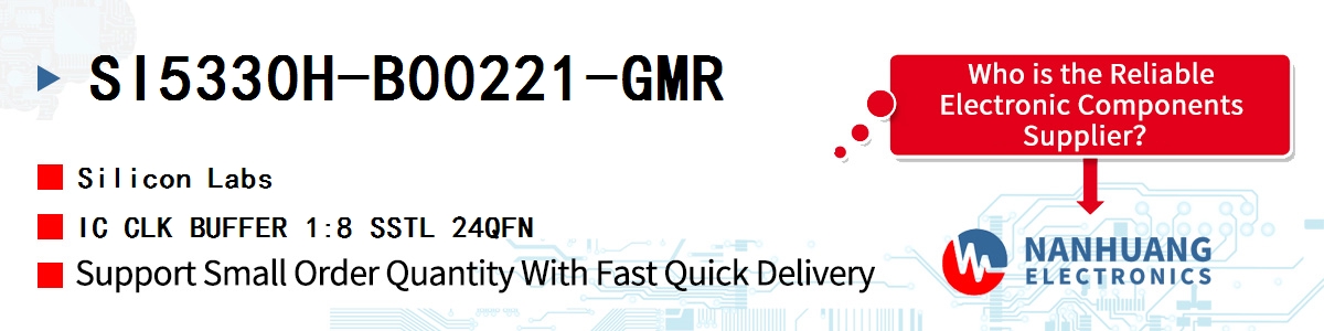 SI5330H-B00221-GMR Silicon Labs IC CLK BUFFER 1:8 SSTL 24QFN