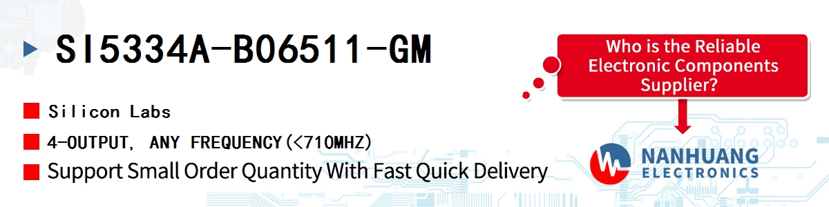 SI5334A-B06511-GM Silicon Labs 4-OUTPUT, ANY FREQUENCY(<710MHZ)