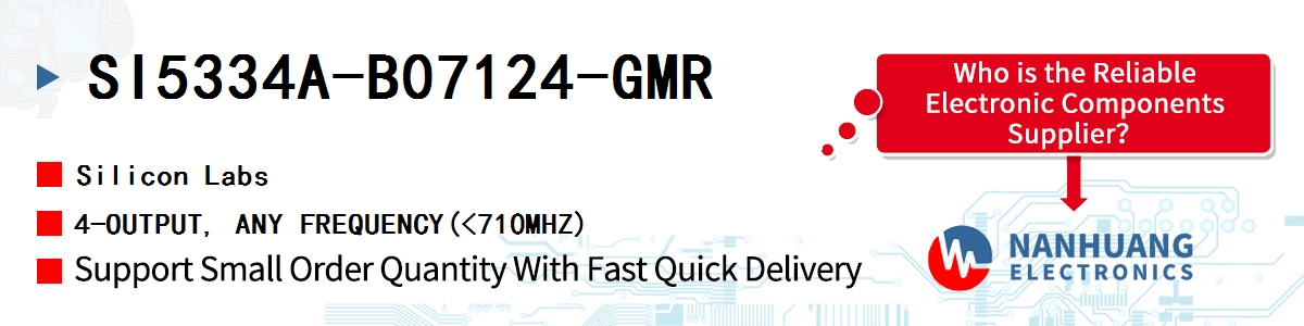 SI5334A-B07124-GMR Silicon Labs 4-OUTPUT, ANY FREQUENCY(<710MHZ)