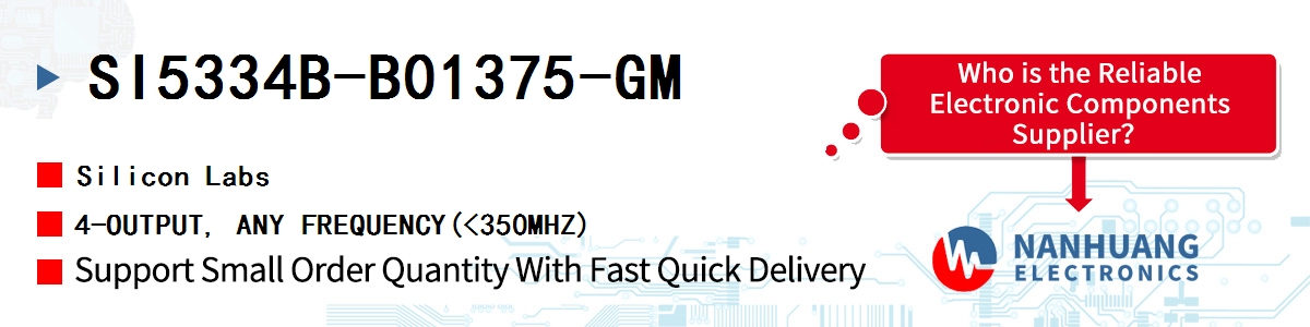 SI5334B-B01375-GM Silicon Labs 4-OUTPUT, ANY FREQUENCY(<350MHZ)