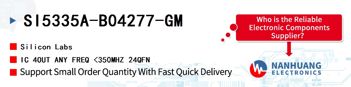 SI5335A-B04277-GM Silicon Labs IC 4OUT ANY FREQ <350MHZ 24QFN