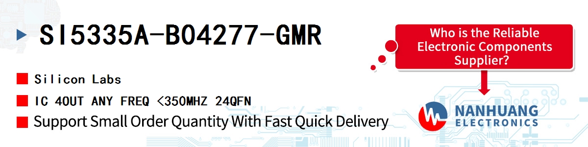 SI5335A-B04277-GMR Silicon Labs IC 4OUT ANY FREQ <350MHZ 24QFN