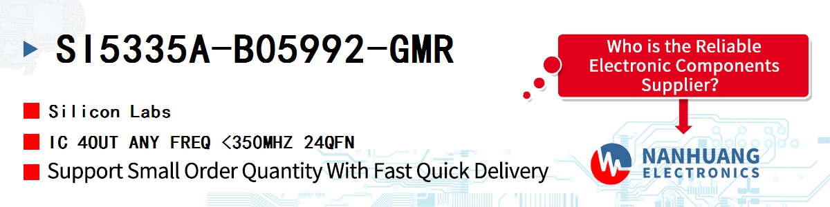 SI5335A-B05992-GMR Silicon Labs IC 4OUT ANY FREQ <350MHZ 24QFN