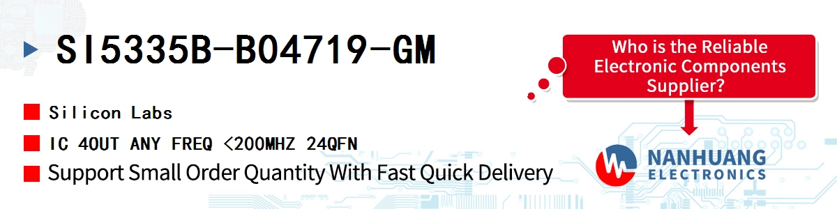 SI5335B-B04719-GM Silicon Labs IC 4OUT ANY FREQ <200MHZ 24QFN