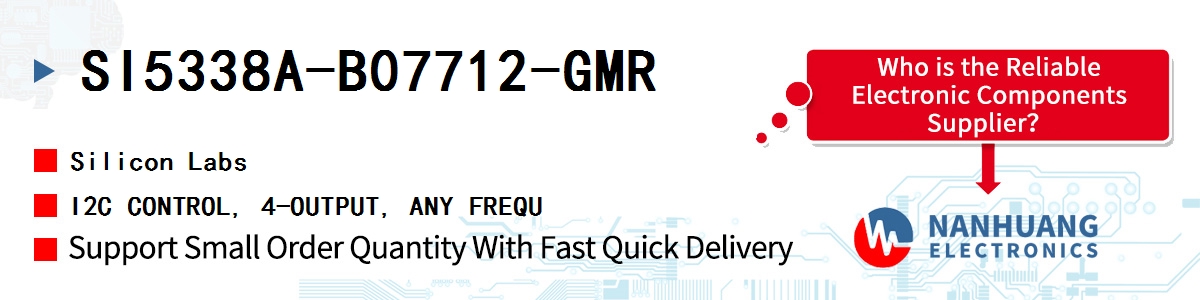 SI5338A-B07712-GMR Silicon Labs I2C CONTROL, 4-OUTPUT, ANY FREQU