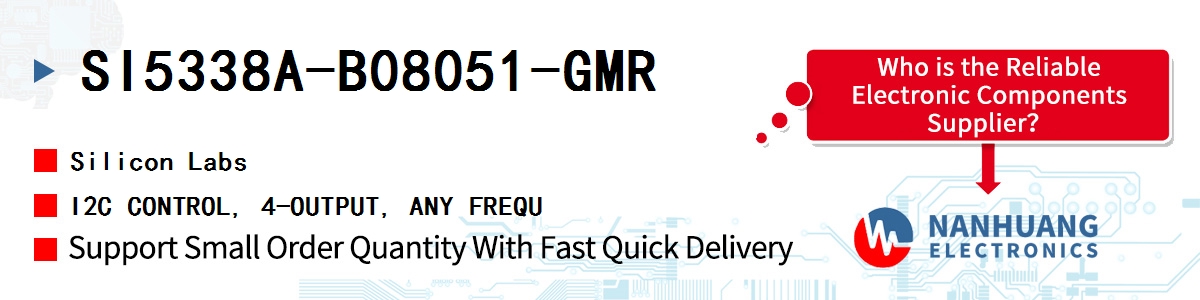 SI5338A-B08051-GMR Silicon Labs I2C CONTROL, 4-OUTPUT, ANY FREQU