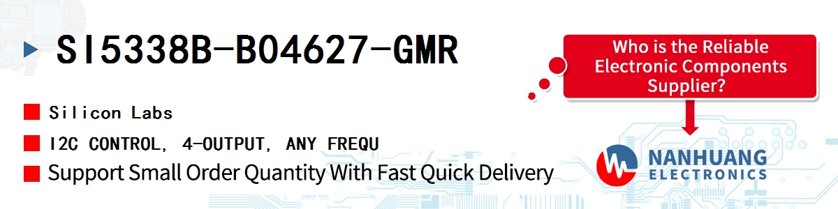 SI5338B-B04627-GMR Silicon Labs I2C CONTROL, 4-OUTPUT, ANY FREQU