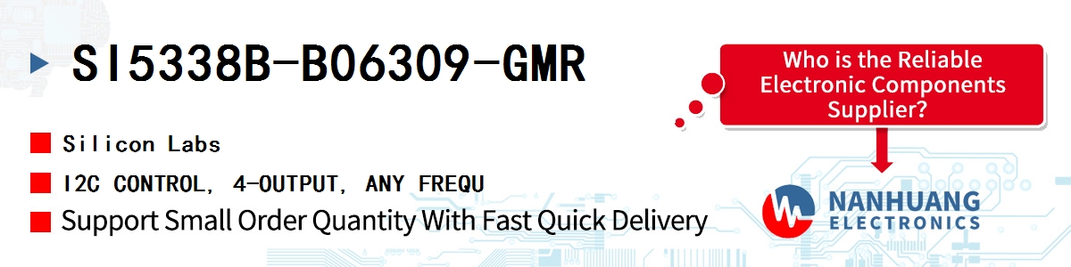 SI5338B-B06309-GMR Silicon Labs I2C CONTROL, 4-OUTPUT, ANY FREQU