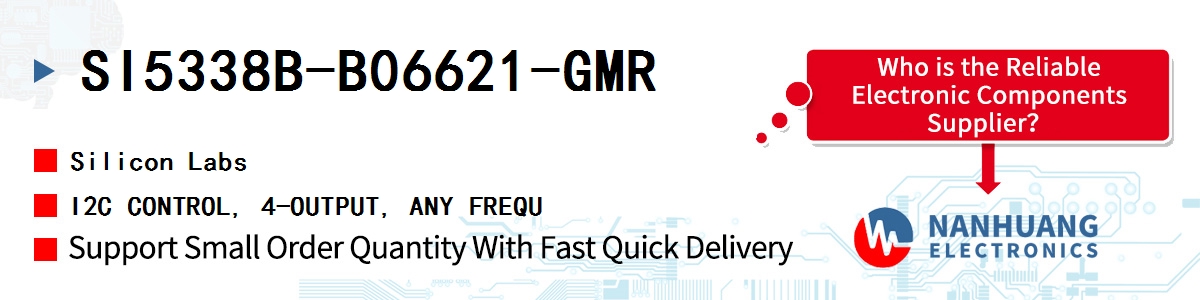 SI5338B-B06621-GMR Silicon Labs I2C CONTROL, 4-OUTPUT, ANY FREQU