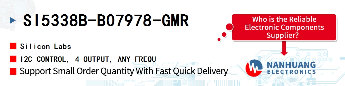 SI5338B-B07978-GMR Silicon Labs I2C CONTROL, 4-OUTPUT, ANY FREQU