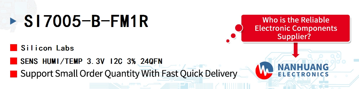 SI7005-B-FM1R Silicon Labs SENS HUMI/TEMP 3.3V I2C 3% 24QFN