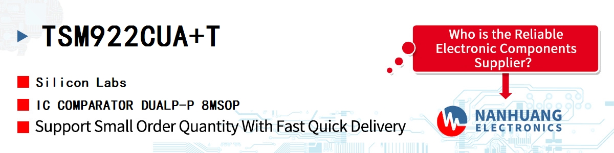 TSM922CUA+T Silicon Labs IC COMPARATOR DUALP-P 8MSOP