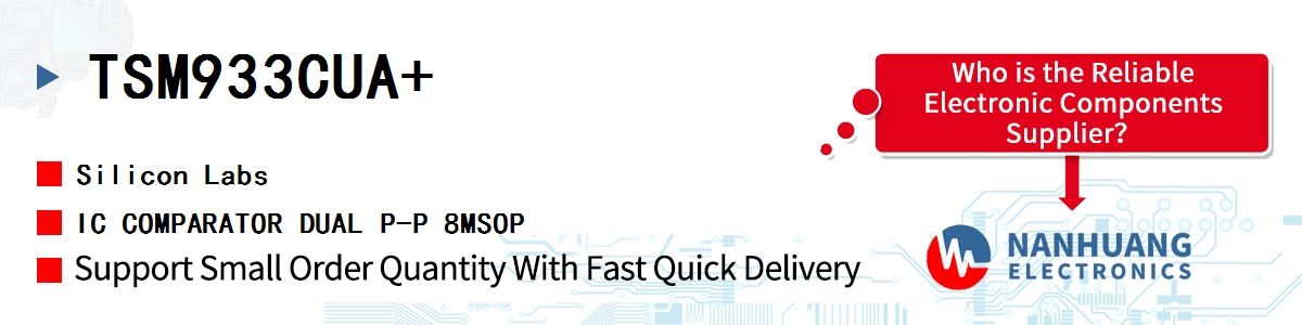 TSM933CUA+ Silicon Labs IC COMPARATOR DUAL P-P 8MSOP