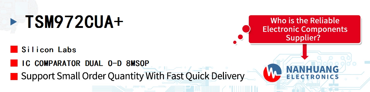 TSM972CUA+ Silicon Labs IC COMPARATOR DUAL O-D 8MSOP